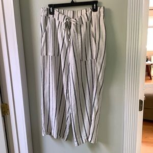 Linen blend drawstring waist naturals by D&Co pant, sz L